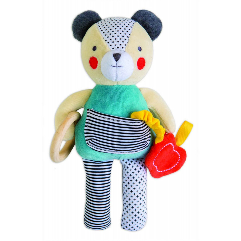 Wild and Wolf Petit Collage Organic Baby Soft Toy Bear, Currently priced at £18.81